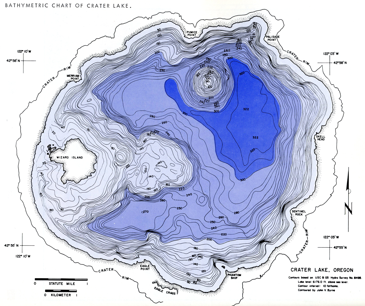 Crater Lake Depth Chart