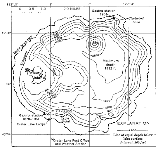 Crater Lake Depth Chart