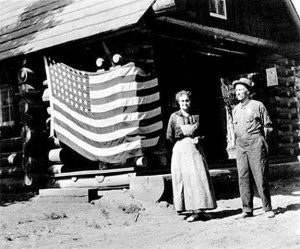 East Entrance to Crater Lake National Park, historic photograph 1918 Image source: NPS Historic Photograph Collection (online) at Harper's Ferry web site. Description: Eastern entrance to Crater Lake NP (no longer an entrance). Catalog Number: HPC-001032