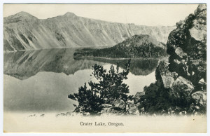 Title (front): Crater Lake, Oregon. Postmark: Illegible Stamp: Removed? Publisher: Meier & Frank Co., Portland, Ore., Printed in Germany Writing Correspondence: Yes