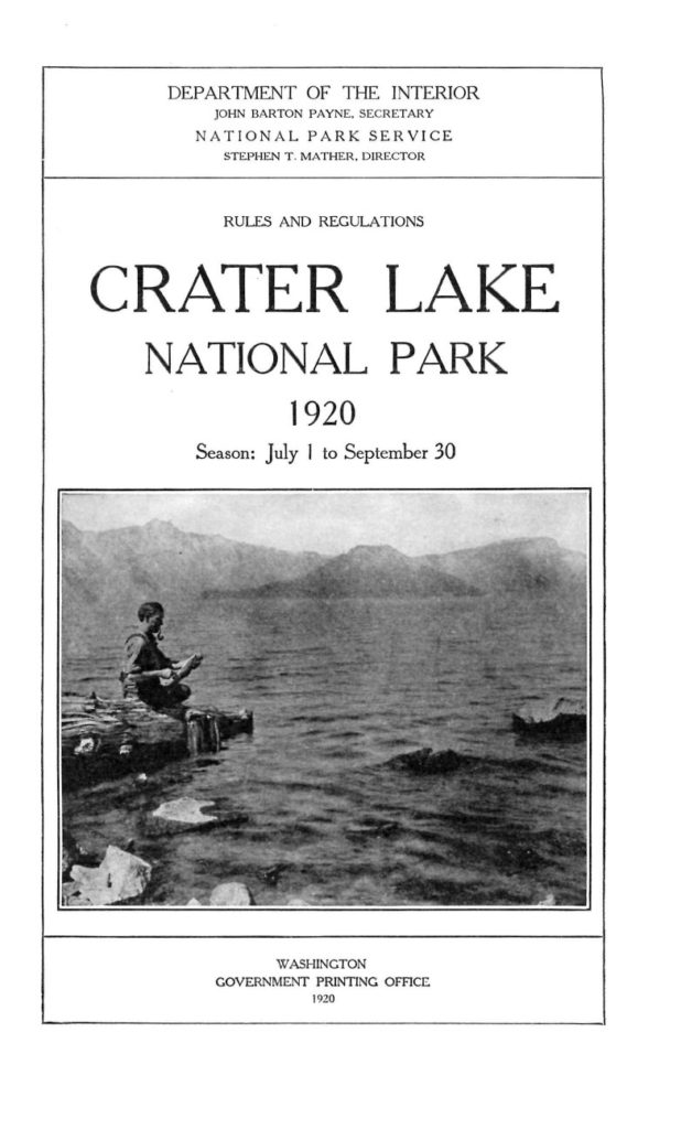 Crater Lake Information Brochure 1920