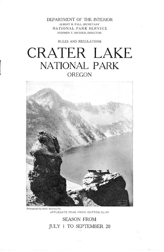 Crater Lake Information Brochure – 1922