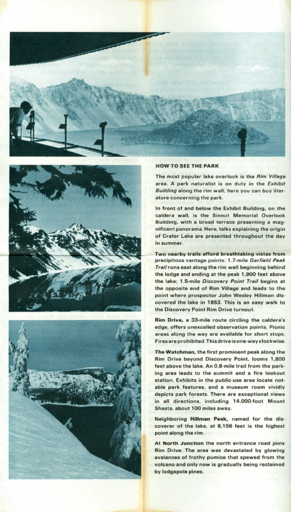 Crater Lake Informational Brochure – 1973