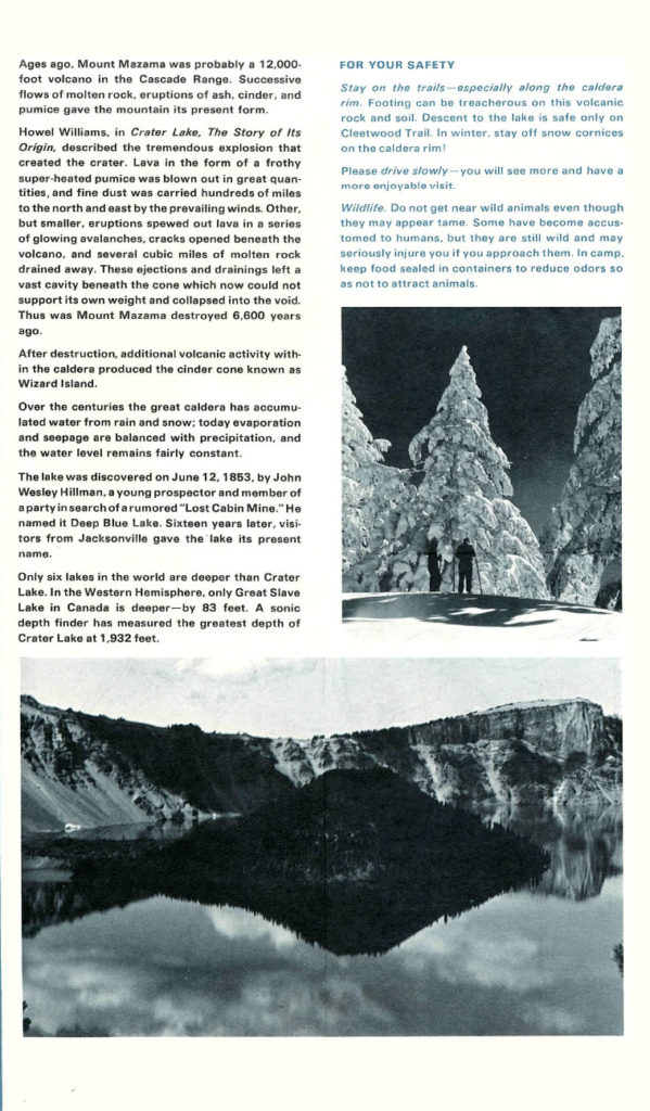 Crater Lake Informational Brochure – 1974