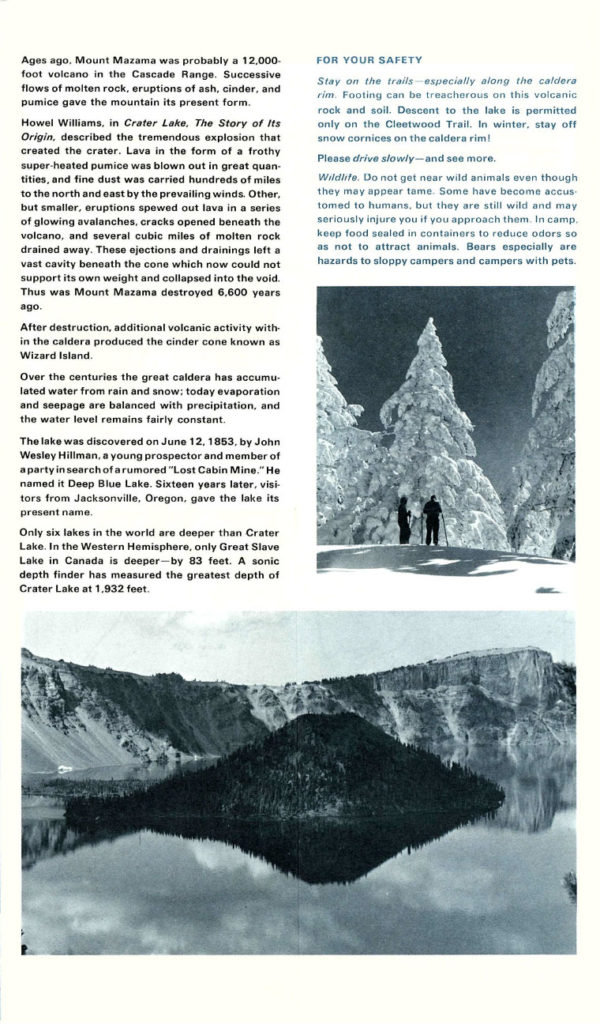 Crater Lake Informational Brochure – 1978