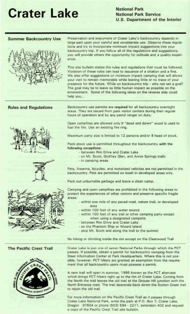 Leaflets – Backcountry Rules and Regs Leaflet