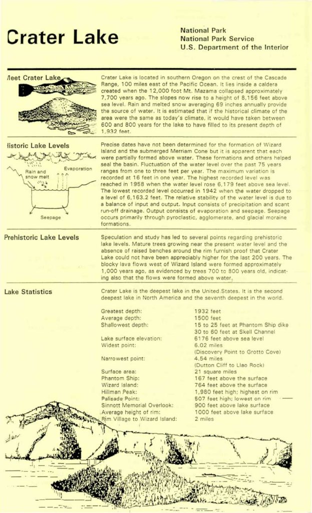 Leaflets – Meet Crater Lake National Park