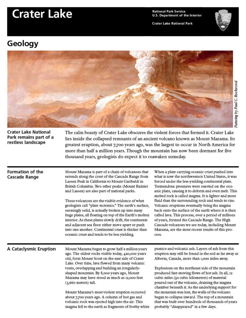 Leaflets – 2001 Geologic History