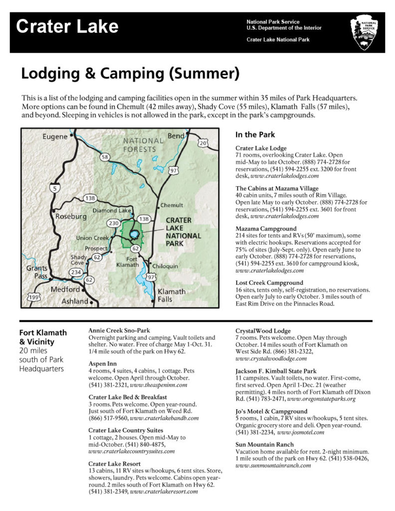Leaflets – 2017 Summer Lodging and Camping