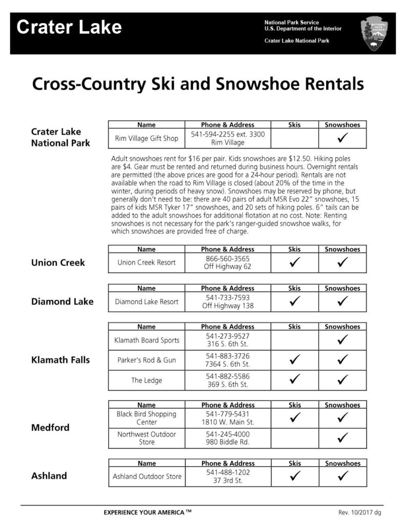 Leaflets – Ski and Snowshoe Rentals leaflet 2017
