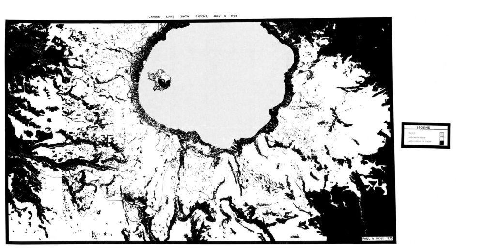 Crater Lake Snow Extent July 3 1974 Paul Rose