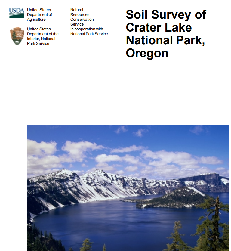 Soil Survey of Crater Lake National Park, Oregon