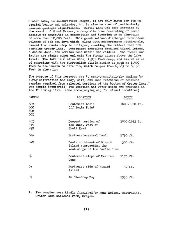 Analysis of Clay – Negas – 1961