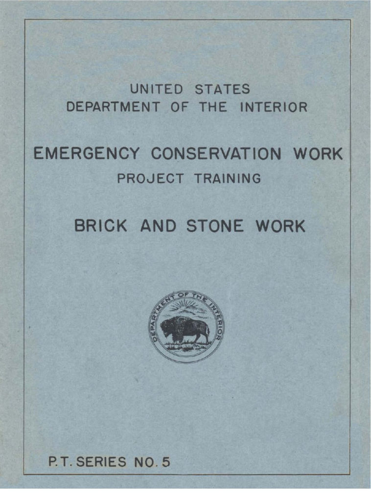 Brick and Stone Work Training book – 1937