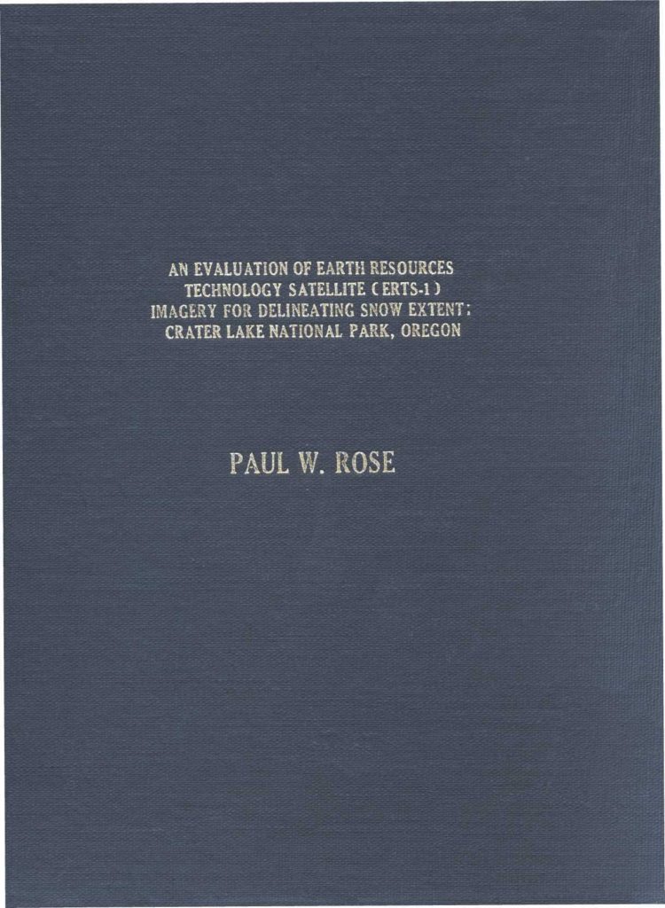 Evaluation of Earth Resources imagery – Paul Rose 1975