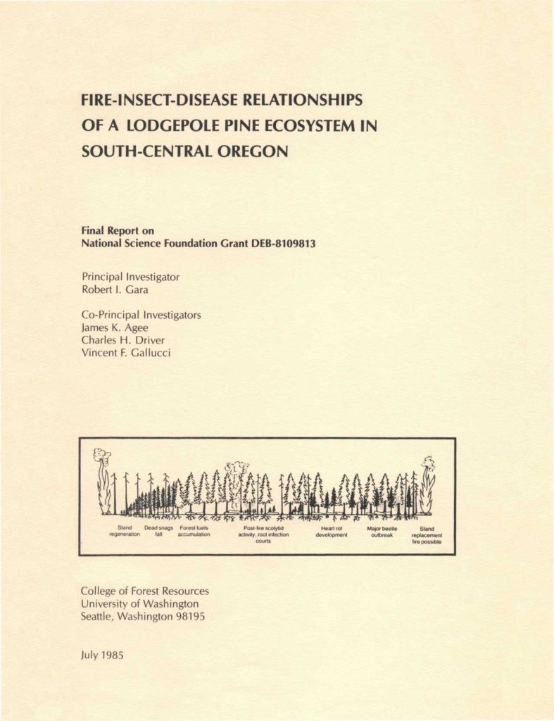 Fire and Insect Disease Relationships of Lodgepoles – Agee – 1985