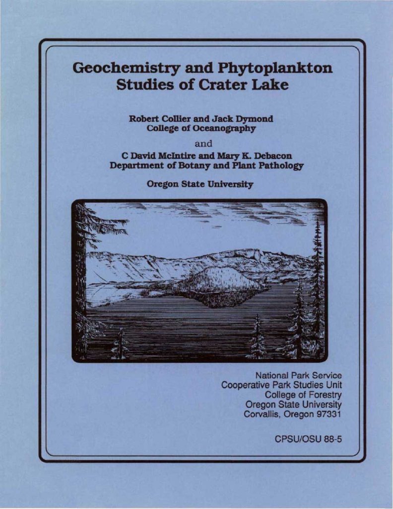 Geochemistry and Phytoplankton Studies Robert Collier 1987