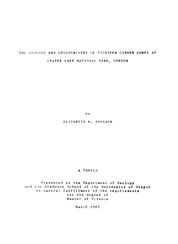 Geology of 13 Cinder Cones Prueker 1985 – 172 pages