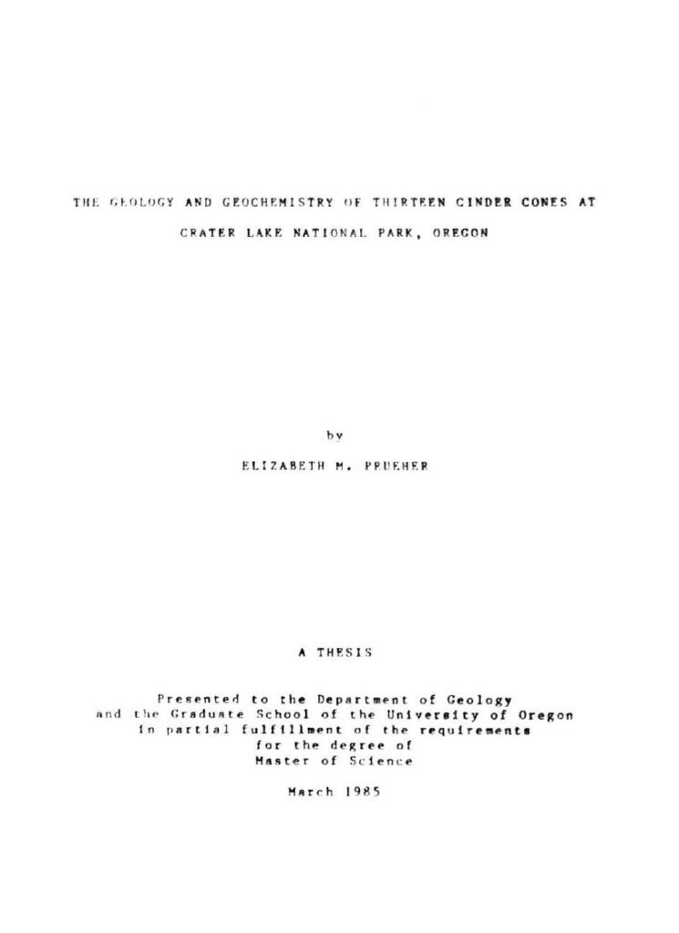 Comparison of 13 Cinder Cones – Prueher-1985