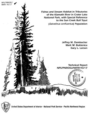 Fishes and Stream Habitat in Tributaries of the Klamath River in Crater Lake NP 1993