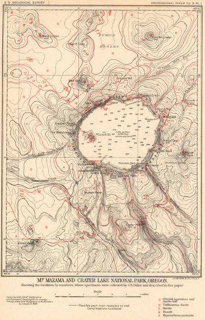 Historic Geology Books of Crater Lake Area